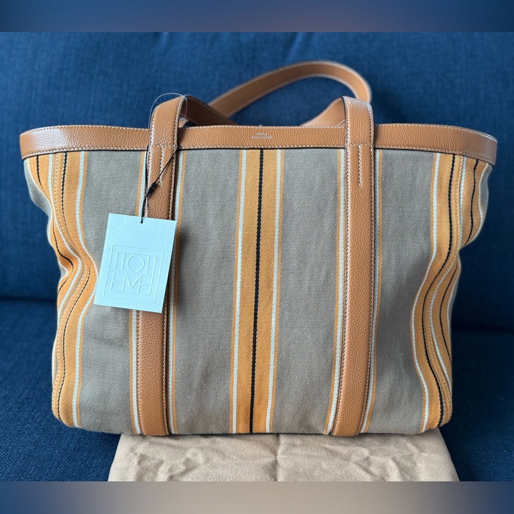 Toteme Striped Canvas Tote Bag - Picture 6 of 12